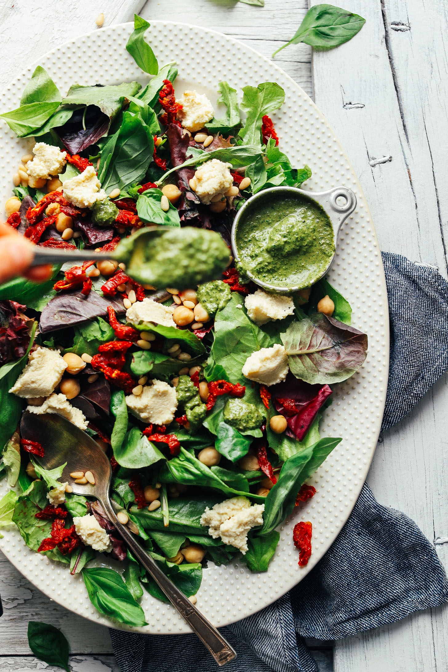 Vegan Ricotta & Sun-Dried Tomato Pesto Salad